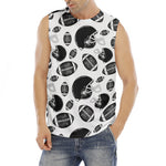 Black And White American Football Print Men's Fitness Tank Top