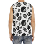 Black And White American Football Print Men's Fitness Tank Top