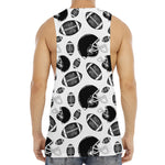 Black And White American Football Print Men's Muscle Tank Top