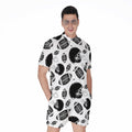 Black And White American Football Print Men's Romper