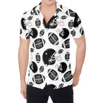 Black And White American Football Print Men's Shirt