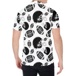 Black And White American Football Print Men's Shirt