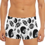 Black And White American Football Print Men's Short Boxer Briefs