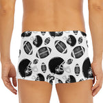 Black And White American Football Print Men's Short Boxer Briefs