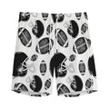 Black And White American Football Print Men's Athletic Shorts