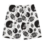 Black And White American Football Print Men's Swim Trunks