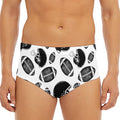 Black And White American Football Print Men's Triangle Swim Briefs