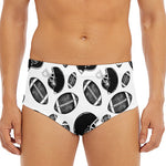 Black And White American Football Print Men's Triangle Swim Briefs