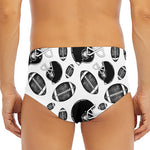 Black And White American Football Print Men's Triangle Swim Briefs