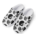 Black And White American Football Print Mesh Casual Shoes