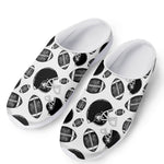 Black And White American Football Print Mesh Casual Shoes