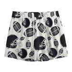 Black And White American Football Print Mesh Shorts