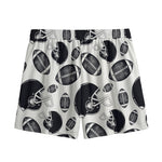 Black And White American Football Print Mesh Shorts