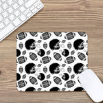 Black And White American Football Print Mouse Pad