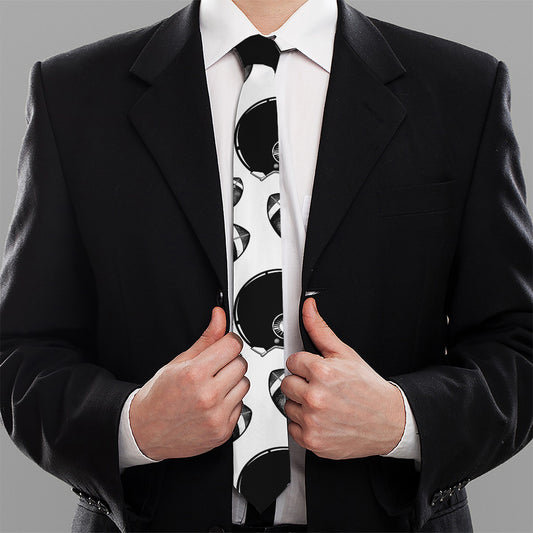 Black And White American Football Print Necktie
