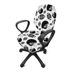 Black And White American Football Print Office Chair Cover