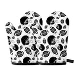 Black And White American Football Print Oven Mitts