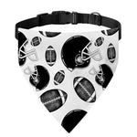 Black And White American Football Print Over The Collar Dog Bandana