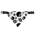 Black And White American Football Print Over The Collar Dog Bandana