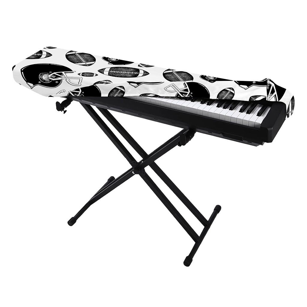 Black And White American Football Print Piano Keyboard Cover