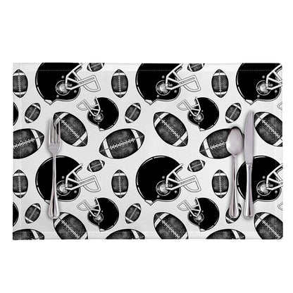 Black And White American Football Print Placemat