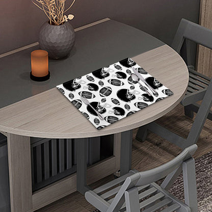 Black And White American Football Print Placemat