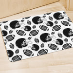 Black And White American Football Print Polyester Doormat