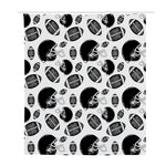Black And White American Football Print Polyester Shower Curtain