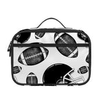 Black And White American Football Print Portable Lunch Bag