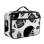 Black And White American Football Print Portable Lunch Bag