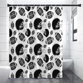 Black And White American Football Print Premium Shower Curtain