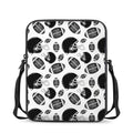 Black And White American Football Print Rectangular Crossbody Bag