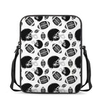 Black And White American Football Print Rectangular Crossbody Bag