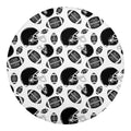 Black And White American Football Print Round Blanket