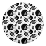 Black And White American Football Print Round Blanket