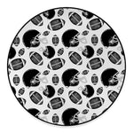 Black And White American Football Print Round Floor Mat