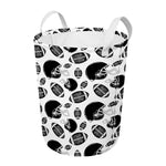 Black And White American Football Print Round Laundry Basket