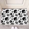 Black And White American Football Print Rubber Doormat