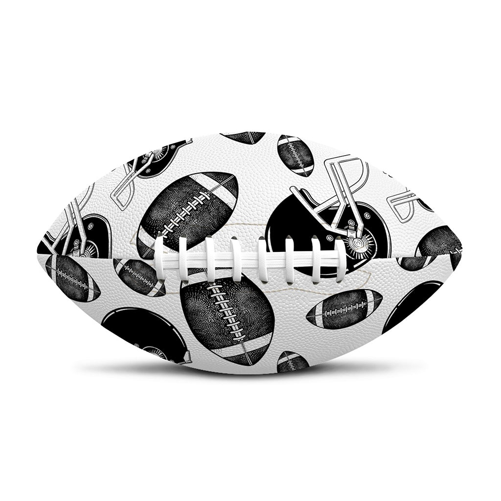 Black And White American Football Print Rugby Ball