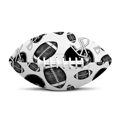 Black And White American Football Print Rugby Ball