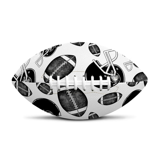 Black And White American Football Print Rugby Ball