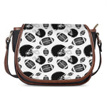 Black And White American Football Print Saddle Bag