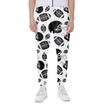 Black And White American Football Print Scuba Joggers