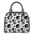 Black And White American Football Print Shoulder Handbag