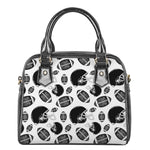 Black And White American Football Print Shoulder Handbag