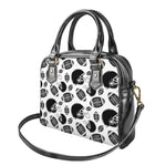 Black And White American Football Print Shoulder Handbag