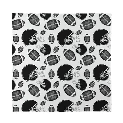 Black And White American Football Print Silk Bandana