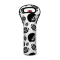 Black And White American Football Print Single Neoprene Wine Tote
