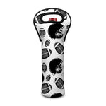 Black And White American Football Print Single Neoprene Wine Tote