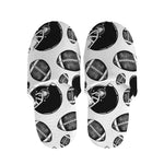 Black And White American Football Print Slippers